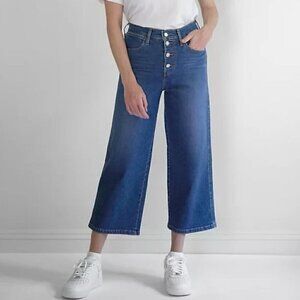Levi's Mile High Rise Button Front Blue Wide Leg Jeans